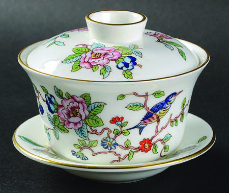 Pembroke (Gold Trim) Asian Teapot & Lid with Saucer