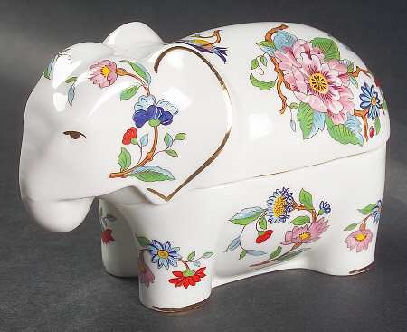 Pembroke (Gold Trim) Elephant Box W/Lid