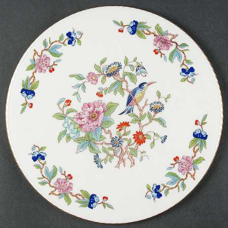 Pembroke (Gold Trim) Cake Plate