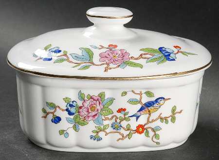 Pembroke (Gold Trim) Butter Box & Lid