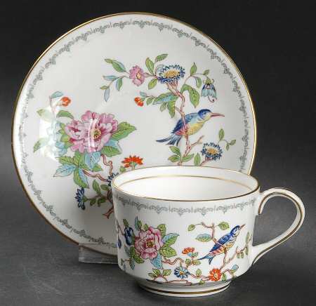 Pembroke (Gold Trim) Flat Cup & Saucer Set