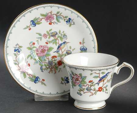 Pembroke (Gold Trim) Footed Cup & Saucer Set