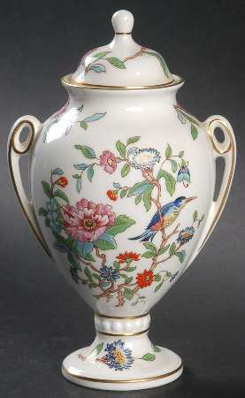 Pembroke (Gold Trim) Small Covered Vase