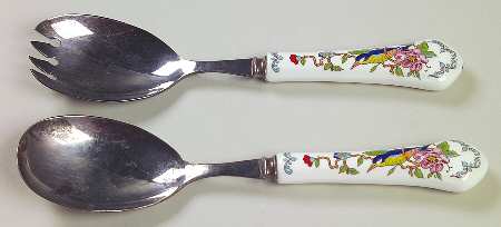Pembroke (Gold Trim) 2-Piece Salad Set with Silverplate Bowl