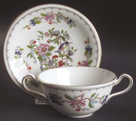 Pembroke (Gold Trim) Flat Cream Soup & Saucer Set