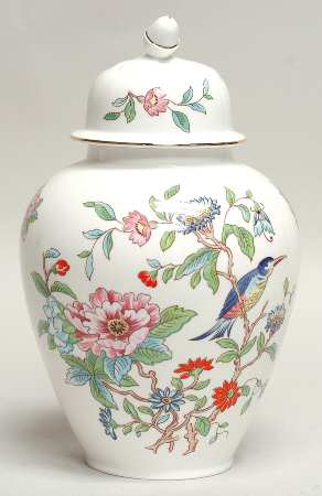 Pembroke (Gold Trim) Large Oak Vase & Lid