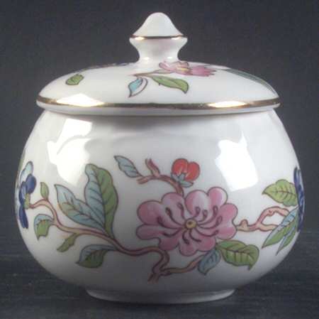 Pembroke (Gold Trim) Round Cascade Trinket Box & Lid