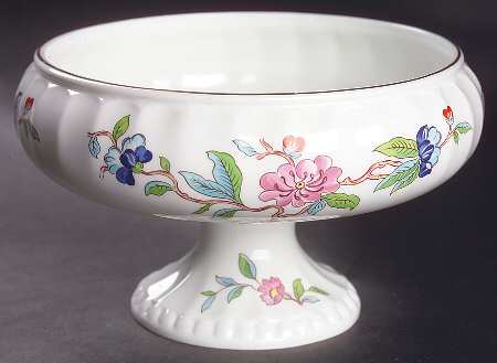 Pembroke (Gold Trim) Round Compote (Height X Width)