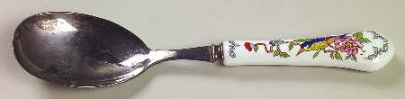Pembroke (Gold Trim) Salad Serving Spoon with Silverplate Bowl