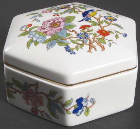 Pembroke (Gold Trim) Hexagonal Box & Lid