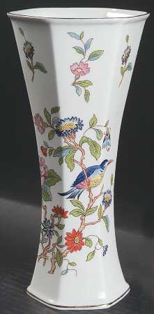 Pembroke (Gold Trim) 8" Hexagonal Bud Vase