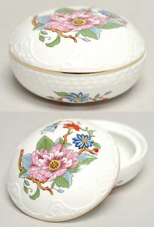 Pembroke (Gold Trim) Round Clyde Box & Lid