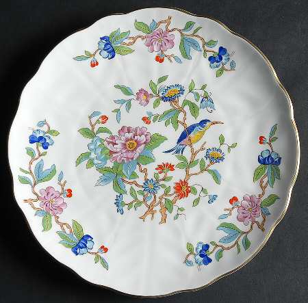Pembroke (Gold Trim) Cake Plate