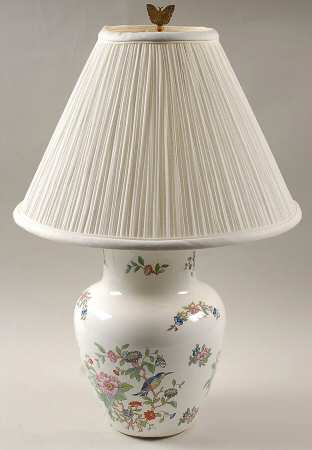 Pembroke (Gold Trim) 14" Electric Lamp & Shade