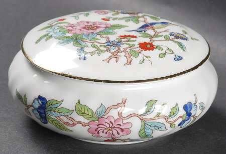 Pembroke (Gold Trim) 4" Round Box & Lid