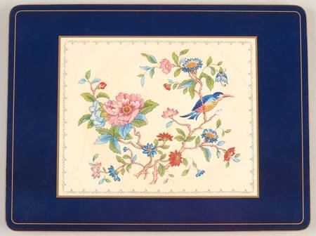 Pembroke (Gold Trim) Rectangular Cork Back Trivet