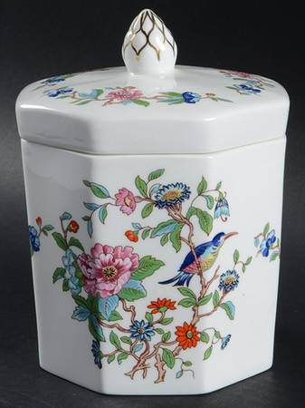 Pembroke (Gold Trim) Biscuit Barrel & Lid