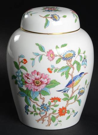 Pembroke (Gold Trim) Large Ginger Jar & Lid