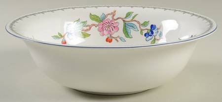 Pembroke (Blue Trim) 9" Round Vegetable Bowl
