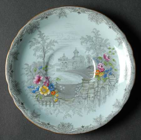 Queen's Garden (Blue, Scalloped) Saucer for Cream Soup Bowl