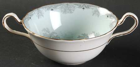 Queen's Garden (Blue, Scalloped) Flat Cream Soup Bowl