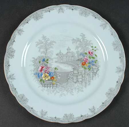 Queen's Garden (Blue, Scalloped) Salad Plate