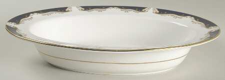 Royal Blue 10" Oval Vegetable Bowl