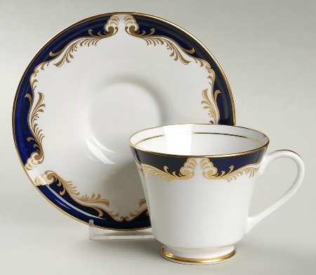 Royal Blue Footed Cup & Saucer Set