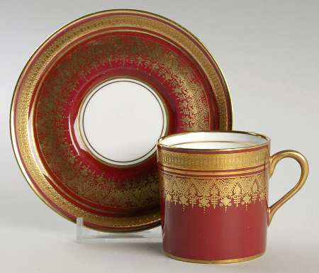Romney Red Flat Demitasse Cup & Saucer Set