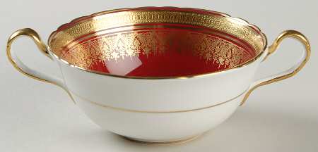 Romney Red Flat Cream Soup Bowl