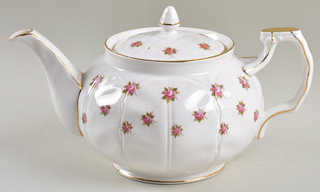Rosedale (Pink Roses, Crocus Shape) Teapot & Lid