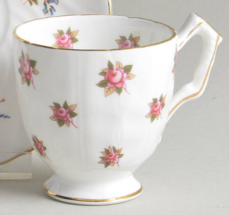 Rosedale (Pink Roses, Crocus Shape) Footed Demitasse Cup