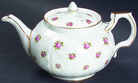 Rosedale (Pink Roses, Crocus Shape) Small Teapot & Lid