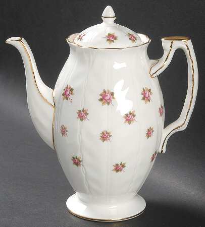 Rosedale (Pink Roses, Crocus Shape) Mini Coffee Pot & Lid