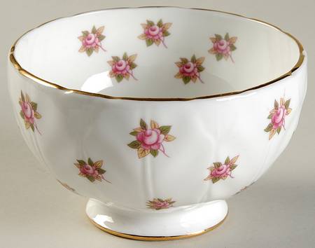 Rosedale (Pink Roses, Crocus Shape) Open Sugar Bowl