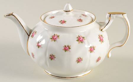 Rosedale (Pink Roses, Crocus Shape) Mini Teapot & Lid
