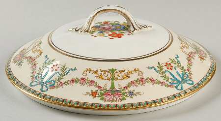 Rosedale (Bows, Flowers On Edge) Lid for Round Vegetable