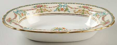 Rosedale (Bows, Flowers On Edge) 10" Oval Vegetable Bowl