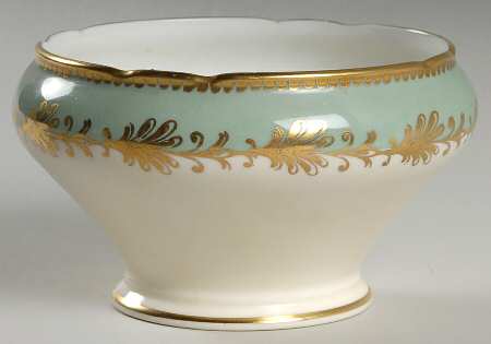 Rutland Nile Sage Green (Scalloped) Open Sugar Bowl