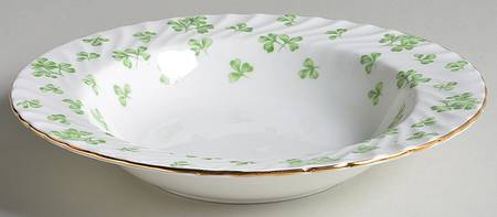 Shamrock White (Swirl Rim) Rim Soup Bowl