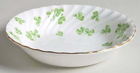 Shamrock White (Swirl Rim) Fruit/Dessert (Sauce) Bowl