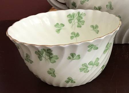 Shamrock White (Swirl Rim) Open Sugar Bowl