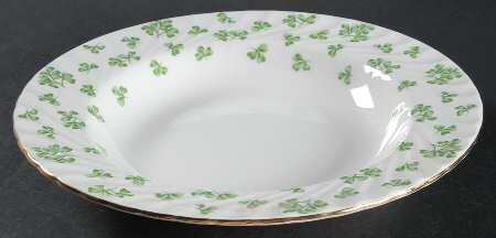 Shamrock White (Swirl Rim) Large Rim Soup Bowl