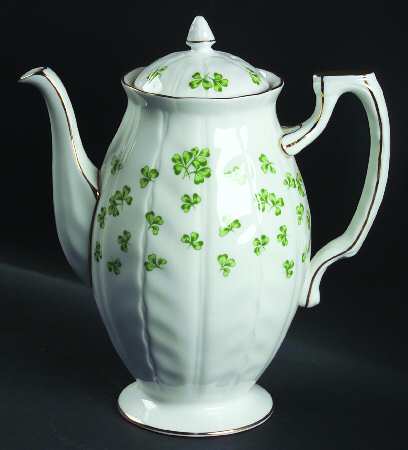 Shamrock (Crocus, Coupe Shape) Coffee Pot & Lid