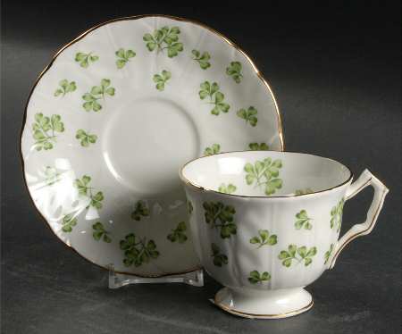 Shamrock (Crocus, Coupe Shape) Footed Cup & Saucer Set