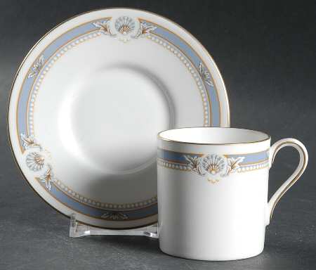 South Pacific Blue Flat Demitasse Cup & Saucer Set
