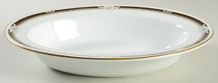 South Pacific Black 10" Oval Vegetable Bowl