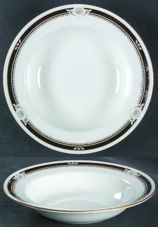 South Pacific Black Rim Soup Bowl