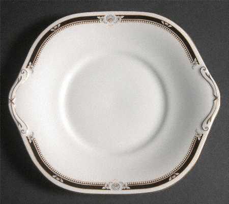 South Pacific Black Square Handled Cake Plate