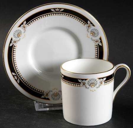 South Pacific Black Flat Demitasse Cup & Saucer Set